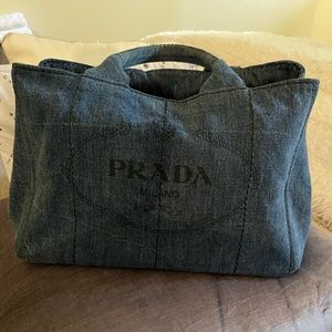 Authentic Denim Prada Canapa Tote
